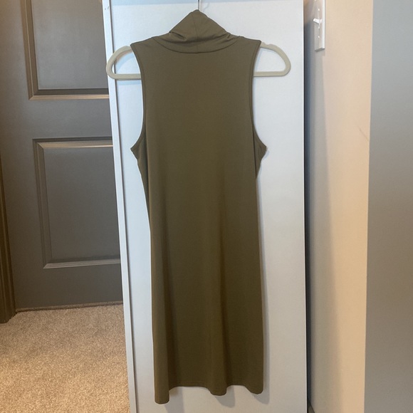 NWOT Olive Green Turtleneck Sleeveless Dress - Picture 2 of 4